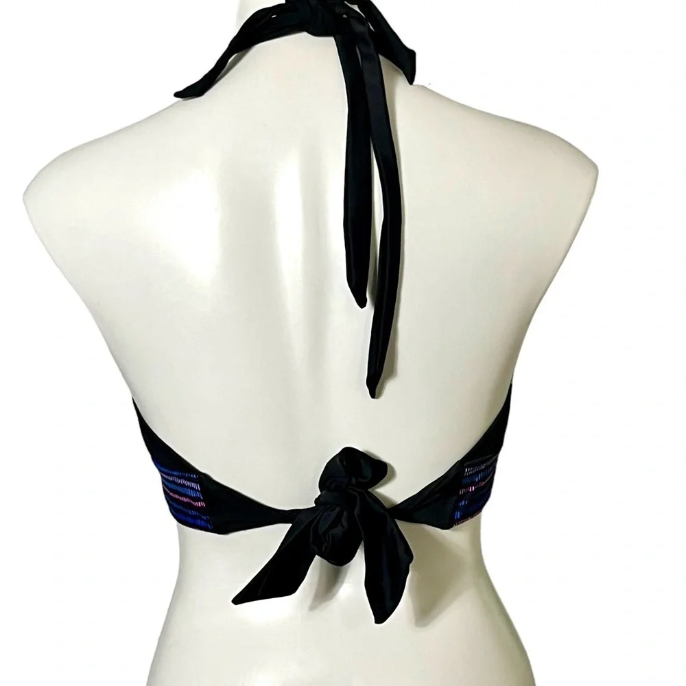 Swimsuits For All Patterned Bikini Top Size 10 Blue/Purple - Picture 4 of 5